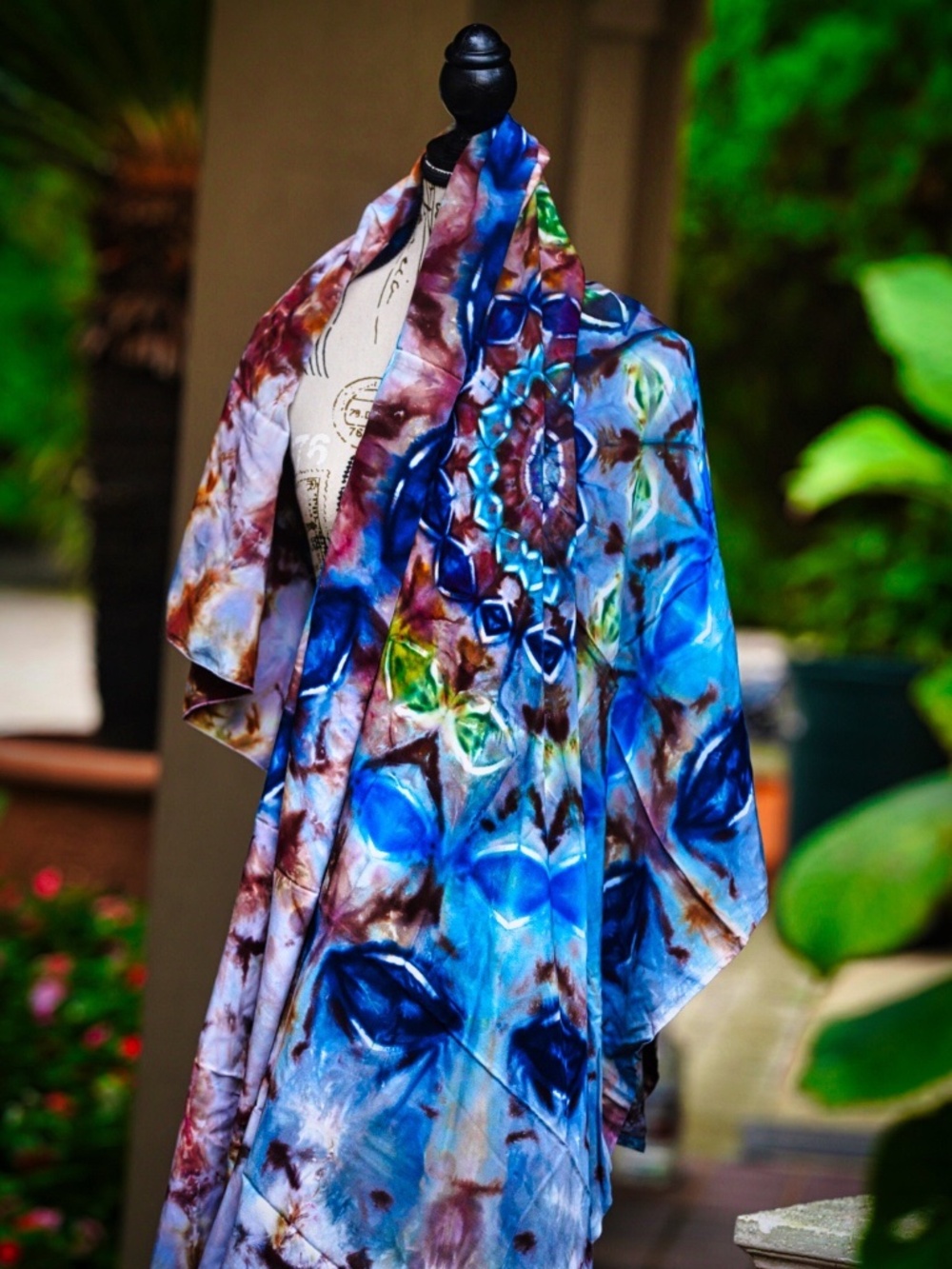 Peaceful People Mandala Tie-Dye Shawl
